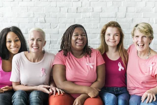 women supporting breast cancer